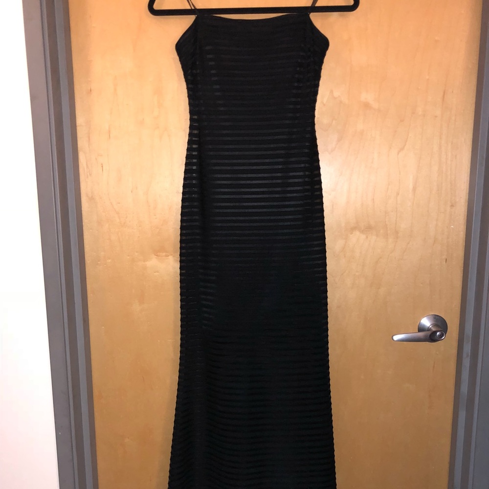 Black strapless maxi